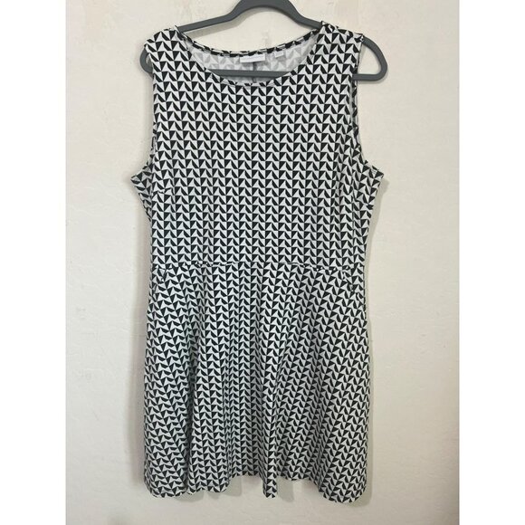 New York & Company Large Print Houndstooth Sz XL Dress with Stretch Black White - Picture 1 of 2